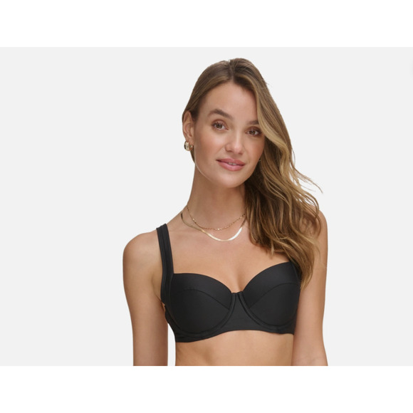 DKNY Womens Molded Underwire Bikini Black Size L 15112 - Picture 1 of 1